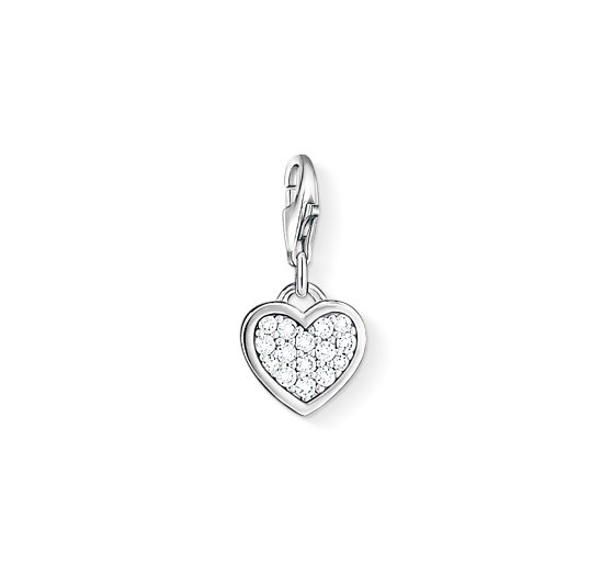 THOMAS SABO - Charm-Anhänger Glitzerherz in Silber mit Zirkonia