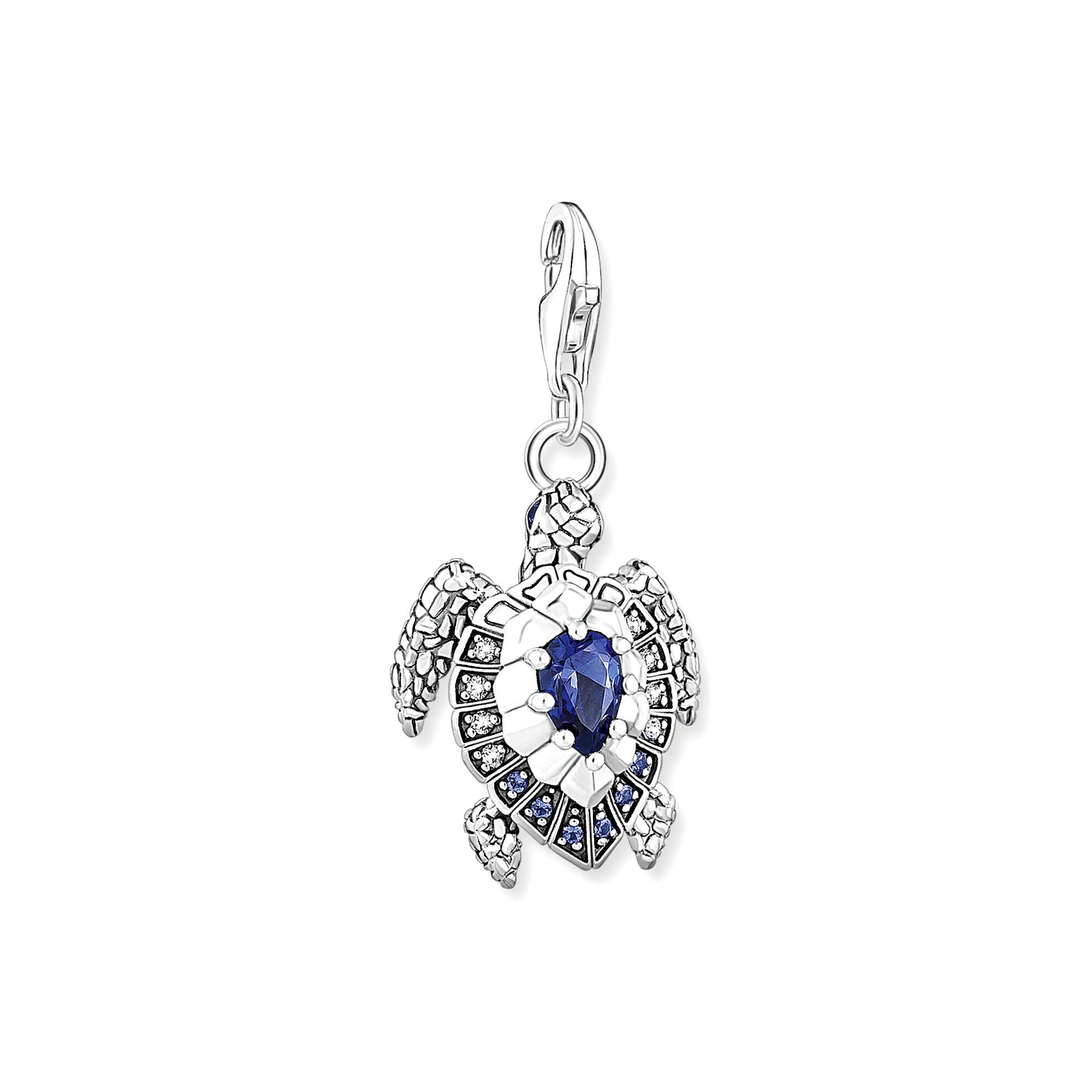 THOMAS SABO - Charm-Anhänger Schildkröte mit blauen Zirkonia in Silber