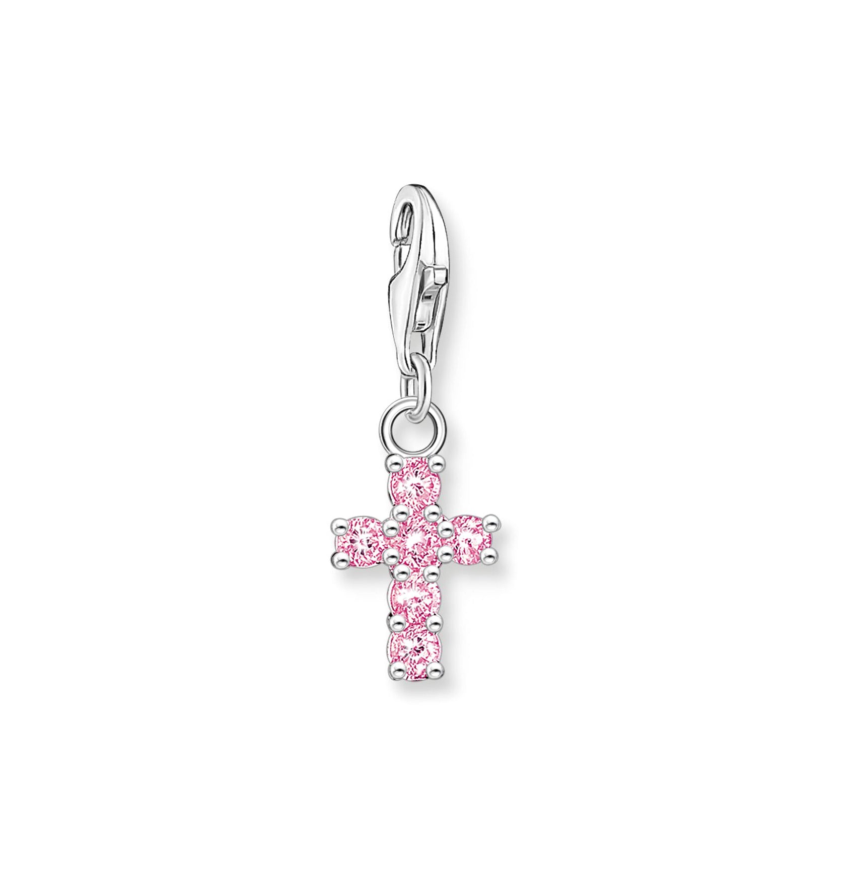 THOMAS SABO - Charm-Anhänger pinkes Kreuz in Silber