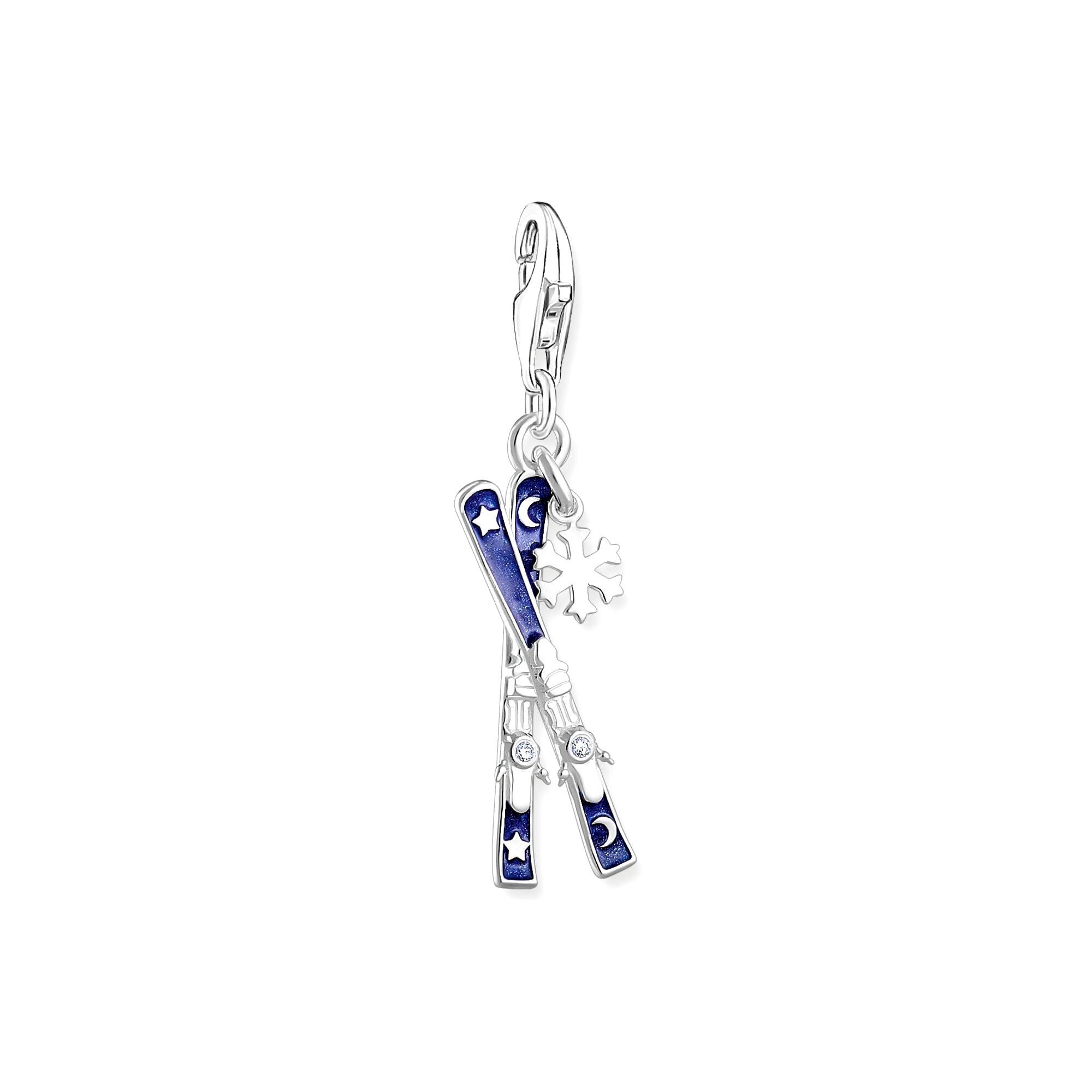 THOMAS SABO - Charm-Anhänger Skier mit Schneeflocken in Silber