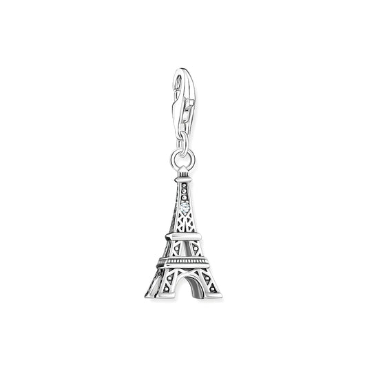 THOMAS SABO - Charm-Anhänger Eiffelturm mit weißem Zirkonia in Silber