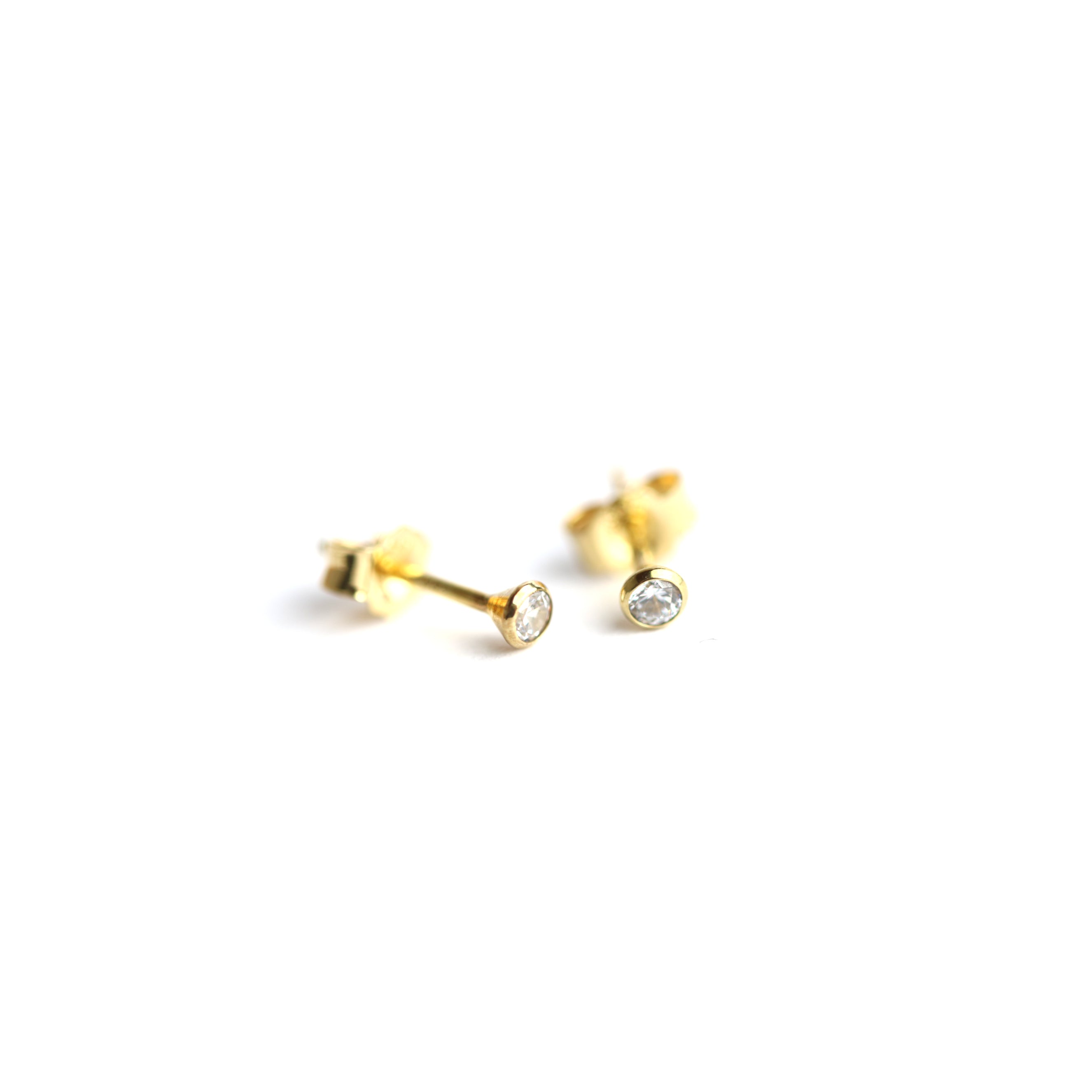 Ohrstecker ,,Mini'' in Gold mit Zirkonia