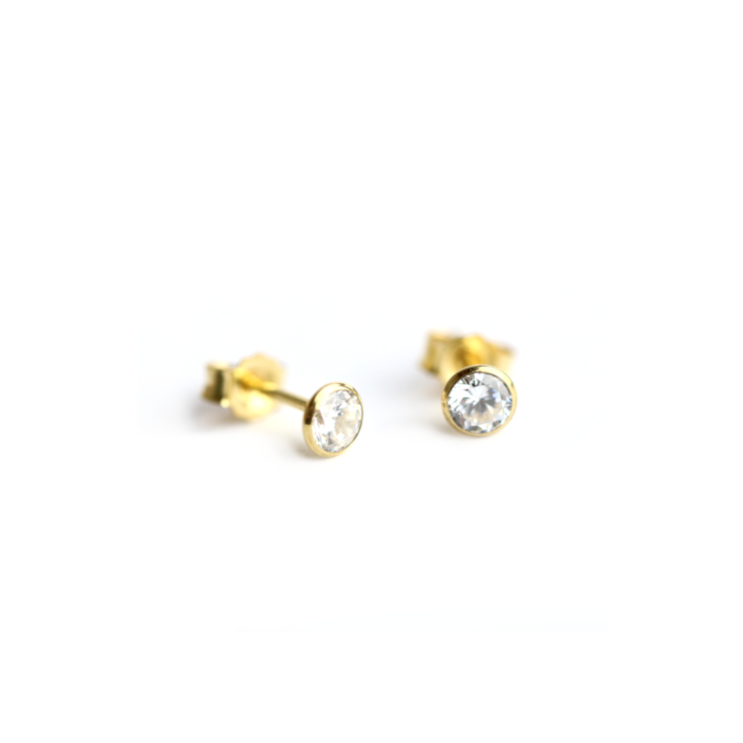 Ohrstecker ,,Mini'' in Gold mit Zirkonia