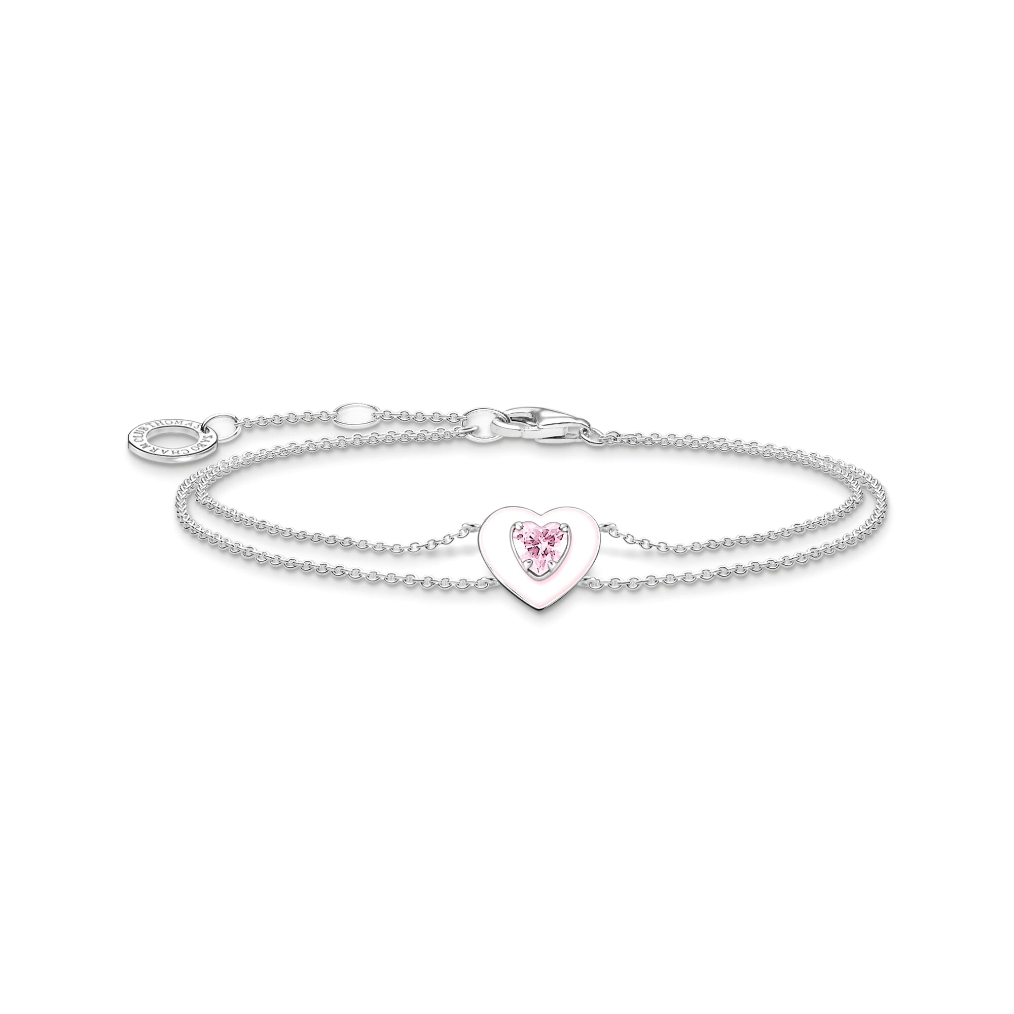 THOMAS SABO - Armkette Herz mit pinkem Stein Silber