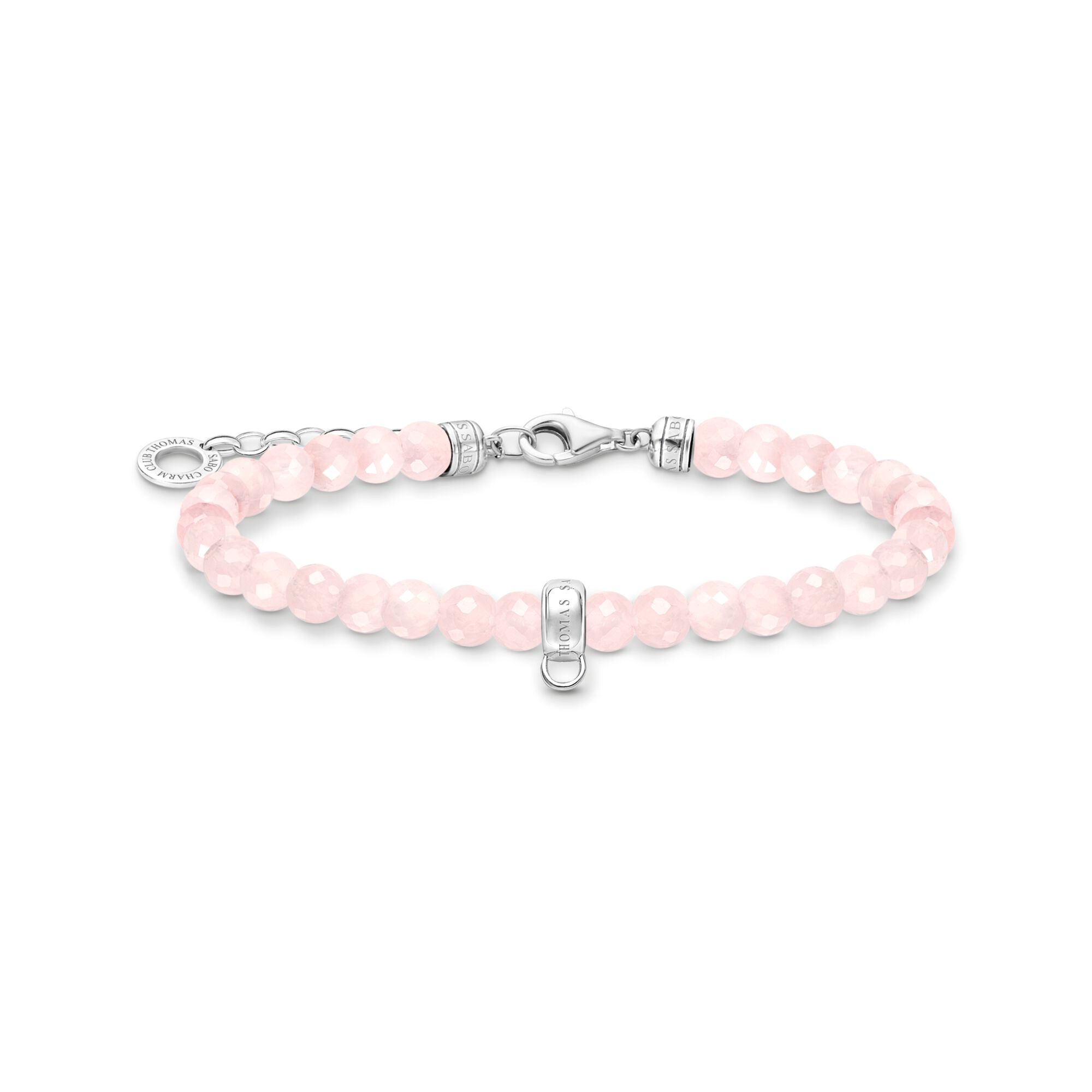 THOMAS SABO - Charm-Armband mit Rosenquarz-Beads Silber