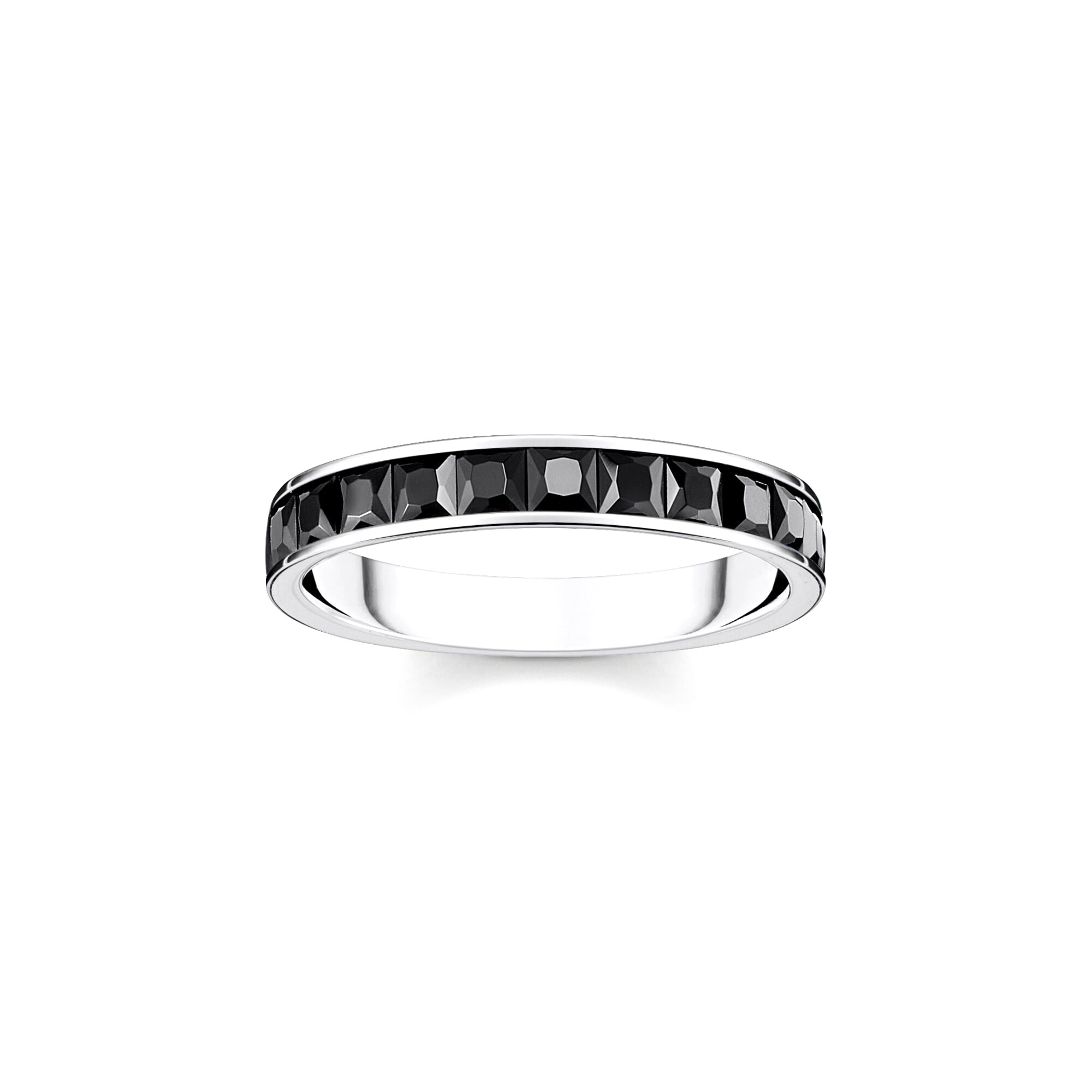 THOMAS SABO - Ring Unisex mit schwarzen Steinen Pavé Silber