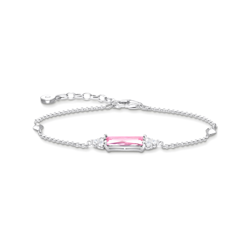 THOMAS SABO - Armband mit pinken und weißen Steinen Silber