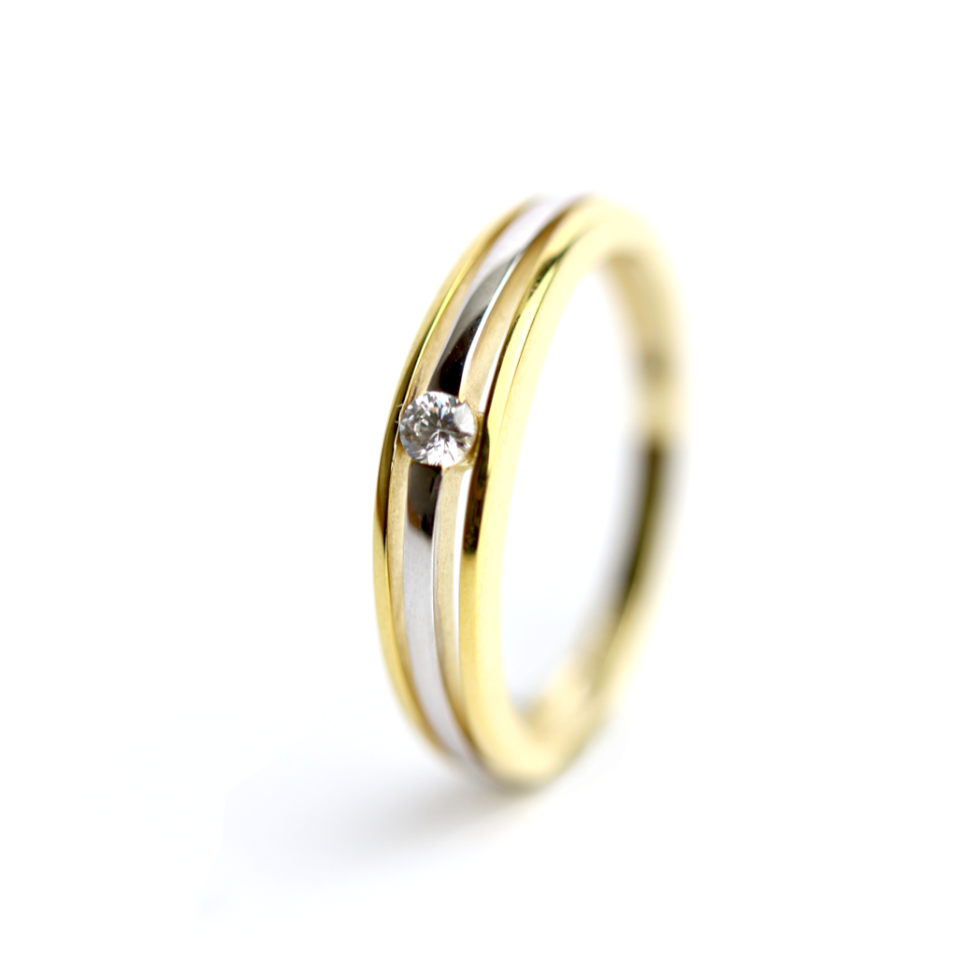 WILHELM MÜLLER - Ring in Bicolor Gold mit Zirkonia