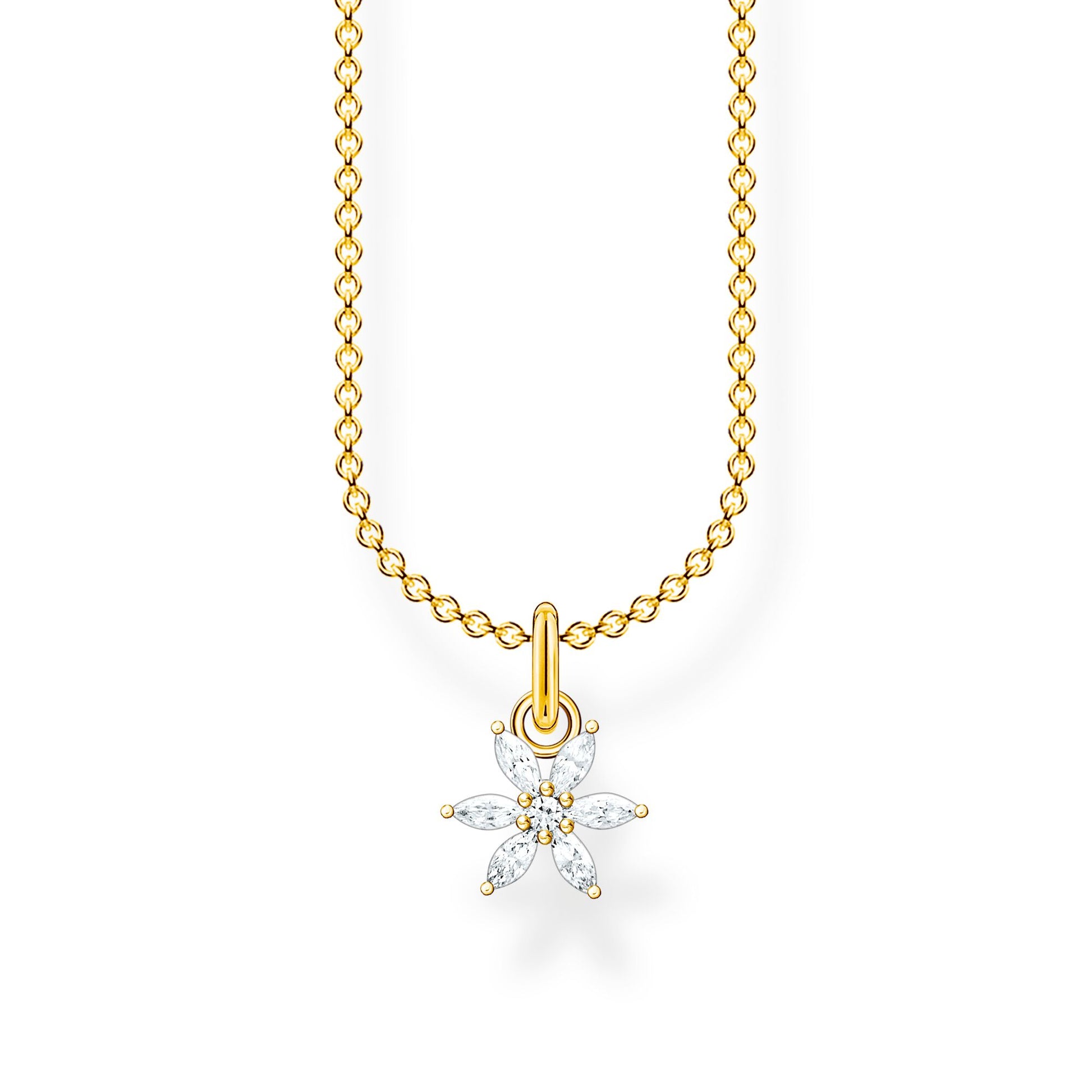 THOMAS SABO - Halskette Zirkonia – in und Schmuck mit vergoldet Blume DONKEL Uhren Silber 