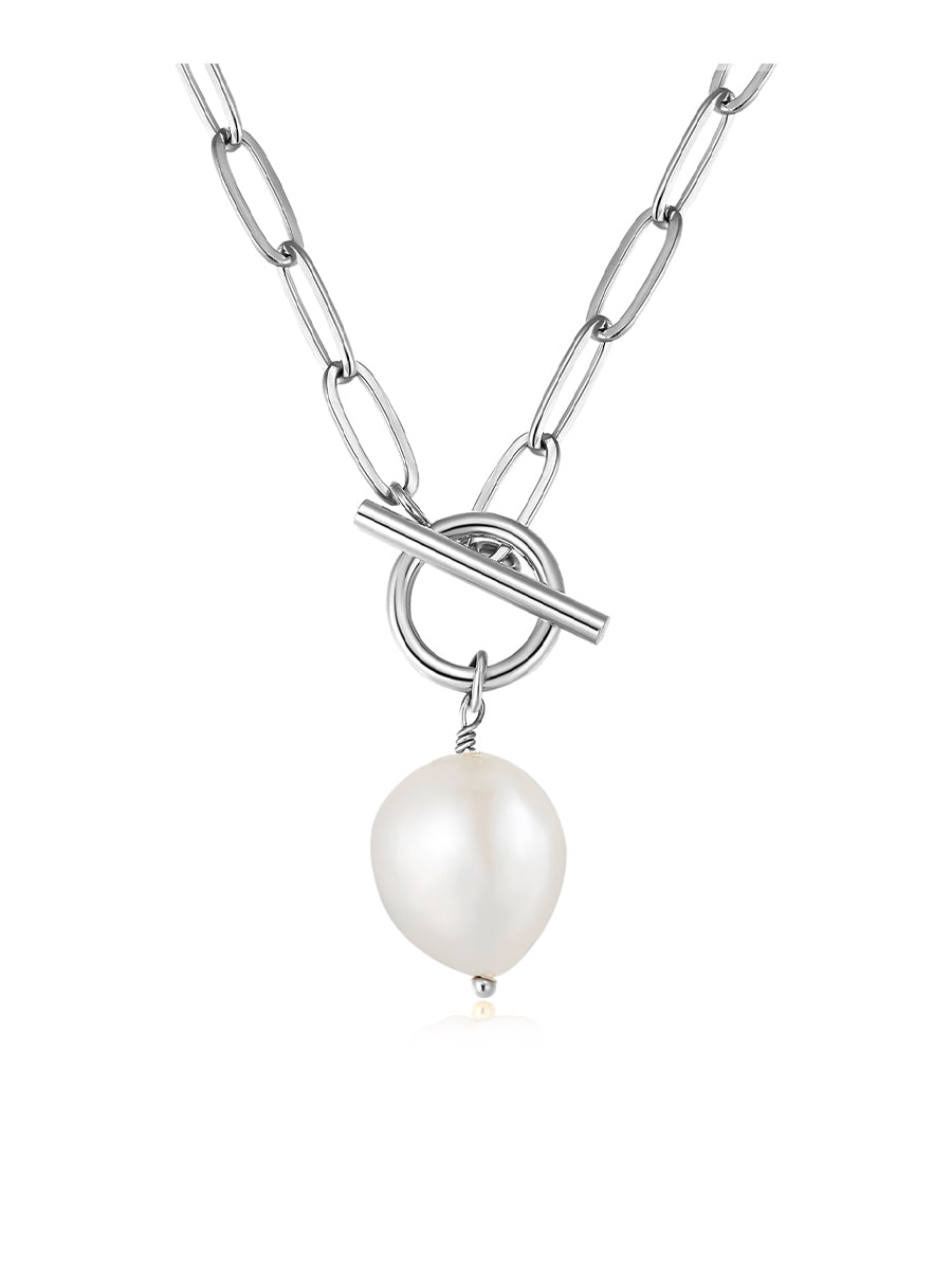 ICRUSH - Pearl Pendant Kette in Edelstahl